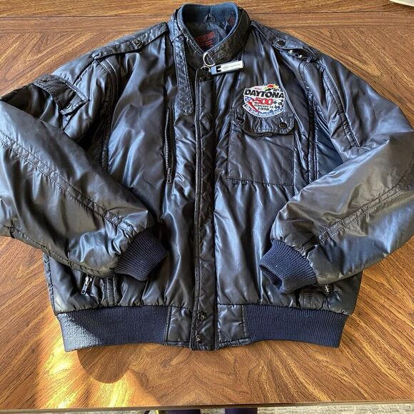 Upstream Racing Motorcycle Riding XL Jacket Black Daytona 500 1998 Vtg READ